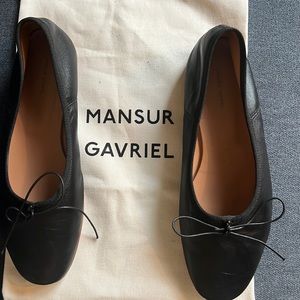 Black Mansur Gabriel Ballerina Flats Women size 37.5
